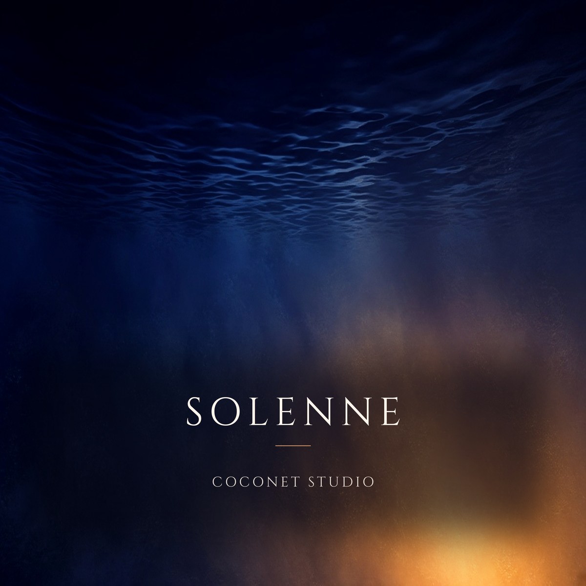 Solenne album cover — deep atmospheric light with Coconet Studio imprint.